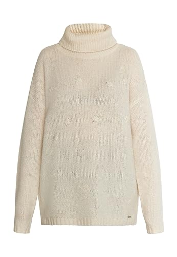 FRAULLY Damen Strick Rollkragenpullover 10429349-FR01, Creme Melange, M/L von FRAULLY