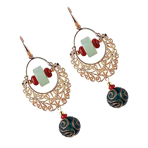 1 Paar Chinesische Ohrringe Goldfarbene Hohle Ohrringe für Damen Eleganter Ohrschmuck für Besondere Anlässe Leicht von FRCOLOR