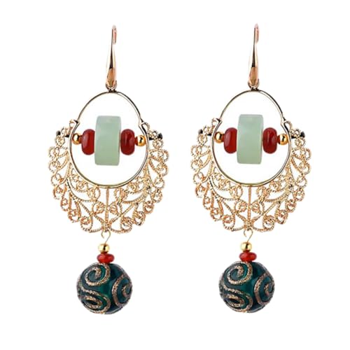 FRCOLOR Ohrringe Chinesischen Stil Hohle Farbige Ohrschmuck Frauen Accessoire Glänzendes Design Leichtes Tragen von FRCOLOR