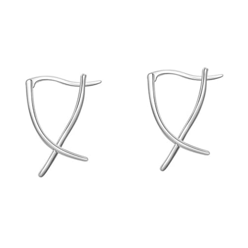 FRCOLOR Damen Kreuz Ohrringe S925 Silber Ohrringe für Frauen Mädchen Teenager Eleganter Schmuck für Partys Hochzeiten von FRCOLOR