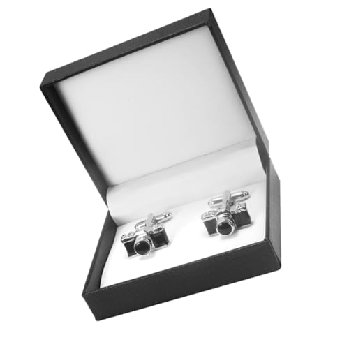 1 Paar Herren Manschettenknöpfe im Kameradesign mit Stilvolle Cufflinks für Anzug Freizeit Langlebig Elegant für Fotografie von FRCOLOR