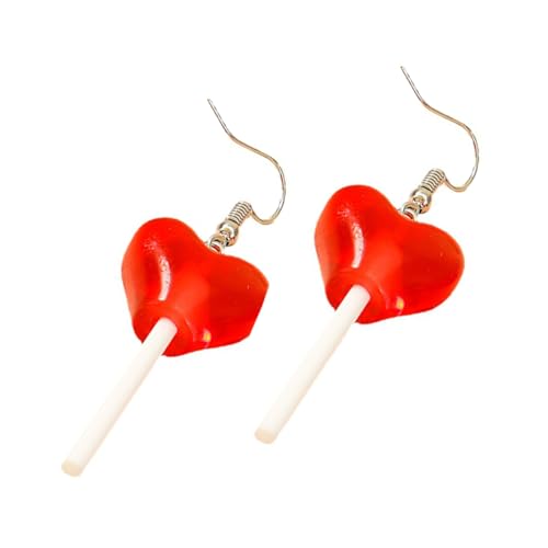1 Paar Lollipop Ohrringe für Damen Kreative Herzförmige Dangle Ohrringe Modischer Schmuck für Outfit für Anlässe Wie Shopping Dates Hautfreundlich von FRCOLOR