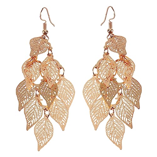 1 Paar Ohrringe mit Mehrlagigen Hohlen Blättern Modischer Ohrschmuck für Partys Hochzeiten für Damen von FRCOLOR