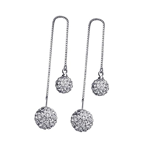 1 Paar Quasten-Ohrringe aus Strass Ohrringe Frauen Quaste Ohrtropfen Strassschmuck für Damen Strass-Ohrtropfen Silber von FRCOLOR