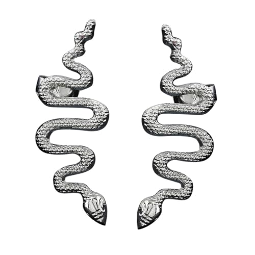 1 Paar Stylische Ohrclips im Schlangen Design für Damen Auffällige Kreative Ohrringe Silber für Verschiedene Outfits Anlässe von FRCOLOR