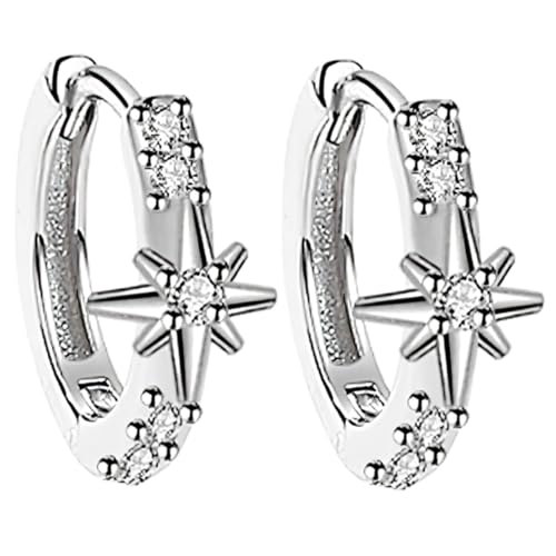 1 Paar Zirkonia Creolen Ohrringe für Damen Teilige Ohrschmuck mit Achtzackigem Design Reisen Besondere Anlässe Leicht Komfortabel von FRCOLOR