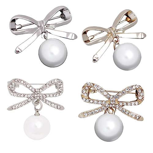 1 Satz Bowknot Broschen Mit Damenbroschen Langlebiger Legierung Für Kleidung Schals Hüte Partys Hochzeiten 4 Stück von FRCOLOR