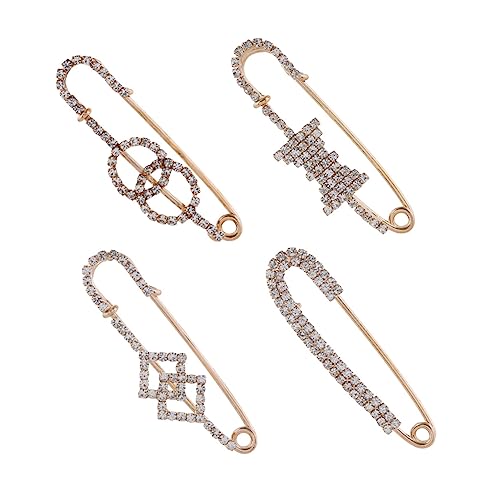 1 Satz Damen Broschen Mit Anstecknadel Für Kleidung Vielseitige Dekoration Für Pullover Cardigans Kleider Praktische Sicherheitsbrosche 4 Stück von FRCOLOR