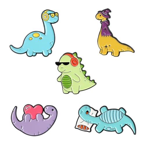FRCOLOR 5stücke Dinosaurier Modellierbrosche Bunte Legierung Kleidungsbrosche Dekor Lustige Cartoon Brosche Hergestellt Aus Hochwertigem Material Mit Langer Lebensdauer von FRCOLOR