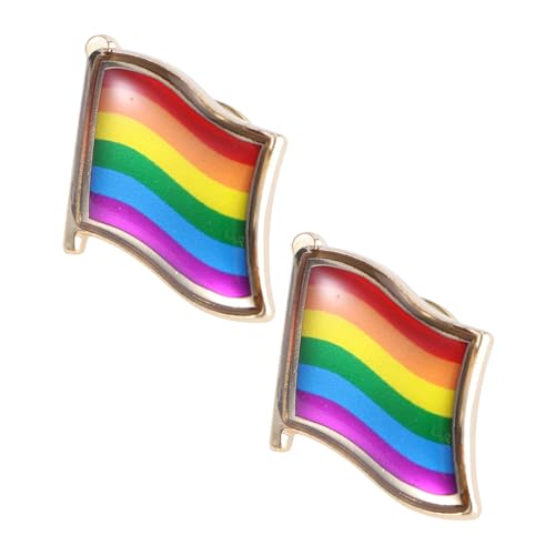 FRCOLOR 2 Stück Entzückende Regenbogen Broschen Anstecker für Damen und Herren Metallabzeichen für Lgbtq Pride Hochzeiten und Besondere Anlässe von FRCOLOR