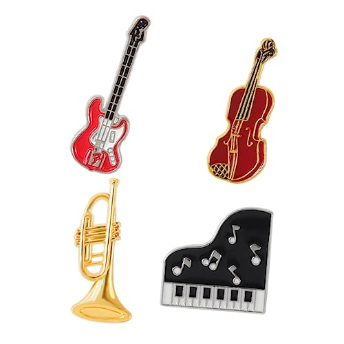 FRCOLOR 4stücke Gitarren Brosche Musik Instrumenten Brosche Kreative Kleidungsbrosche Für Kleidung Schals Und Hüte von FRCOLOR
