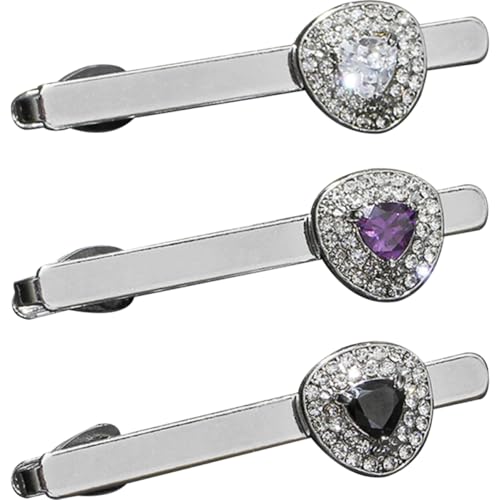 1 Satz Teiliges Herren Krawattenclip Mit Funkelnden Edelsteinen Stilvolle Krawattennadel Für Anzüge Für Hochzeiten Business Events Festliche Anlässe 3 Stück von FRCOLOR