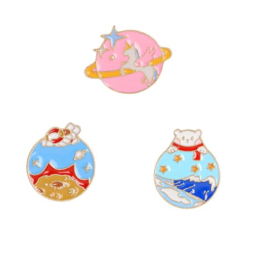1 Satz Teiliges Niedliche Planeten Broschen Kreative Anstecker Für Kleidung Taschen Jacken Für Partys Täglichen Gebrauch 3 Stück von FRCOLOR
