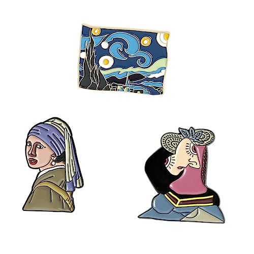 FRCOLOR 3stücke Gemälde Brosche Kleidungsbrosche Kleidertasche Anzug Hemd Hut Schal Kragen Revers Brosche Pin Corsage Rock Accessoires Für Alltag Party Hochzeit Geburtstag von FRCOLOR