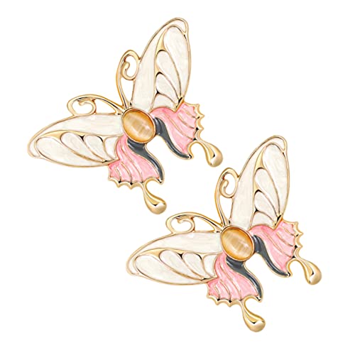 1 Satz Tropfenöl Insektenbroschen Mit Katzenaugensteinen Corsagen Für Damen Stilvolle Brustnadeln 2 Stück von FRCOLOR