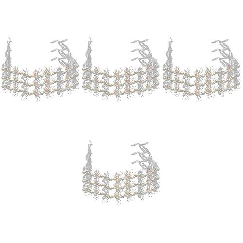 FRCOLOR 12 Stk Stirnband Aus Blattgold Hochzeit Haarband Perlenhochzeits-stirnband Prinzessin Kopfbedeckung Haargummis Für Kinder Haarschmuck Für Blumenmädchen Blütenkopf Weiß Süss Braut von FRCOLOR