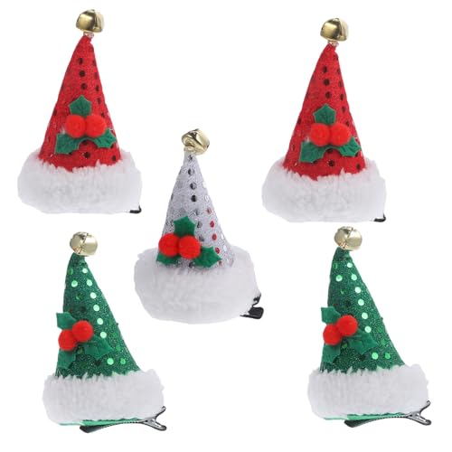 FRCOLOR 15stücke Teiliges Weihnachtsmützen-haarclips Mit Für Mädchen Rote Und Silberne Haarschmuck-accessoires Für Festliche Anlässe Für Partys von FRCOLOR