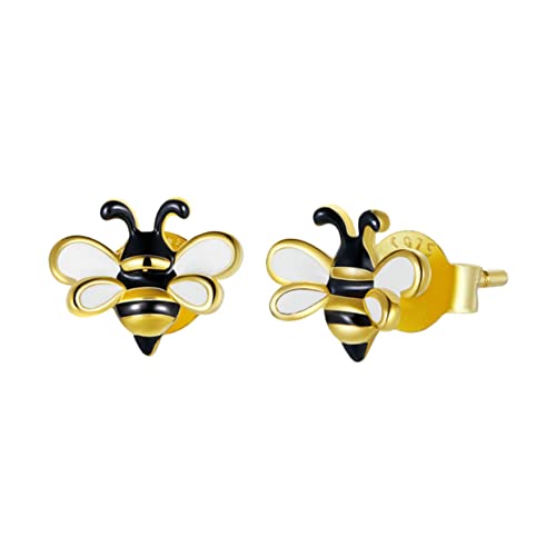 FRCOLOR 1 Paar Bienenohrringe 925 Stück Silber Minimalistischer Ohrschmuck für Damen Elegantes Design für Besondere Anlässe Süße Tierohrringe von FRCOLOR