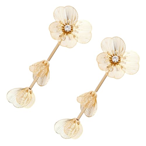 FRCOLOR Damen Blumenohrringe Hängeohrringe Mehrreihig Statement Ohrschmuck Lange Tropfen Ohrringe Mädchen Ohrhänger Modische Ohrdekor von FRCOLOR