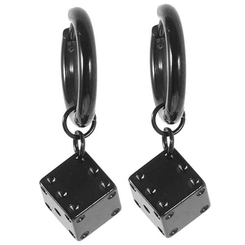 FRCOLOR Edelstahl Würfel Creolen Ohrringe Für Damen Trendige Ohrstecker Aus Auffälliger Statement Ohrschmuck Für Alltag Und Party von FRCOLOR