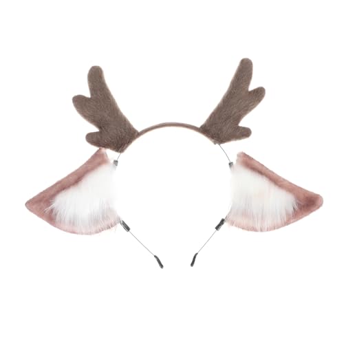 FRCOLOR Tier Haarband Plüsch Cosplay Haar Accessoire Party Zubehör Hirschohr Stirnband Geweih Accessoires Für Halloween Weihnachten Schulaufführung von FRCOLOR