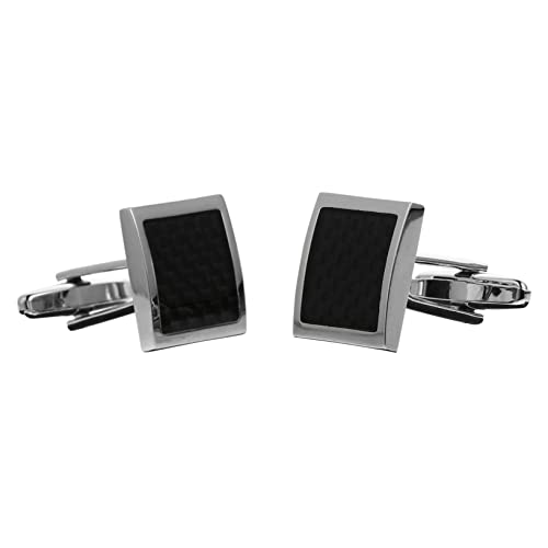 2 Paare Manschettenknöpfe für Herren Quadratischer Form Französischer Elegantes Design für Hochzeiten Formelle Anlässe Langlebig Silberne Cufflinks von FRCOLOR