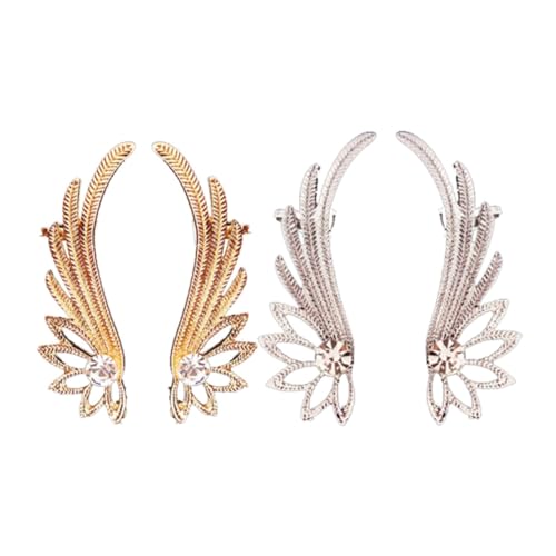 FRCOLOR 2paare Flügel-ohrclip-ohrringe Damen Ohrschmuck Partyohrringe Flügelohrringe Ohrschmuck Für Frauen von FRCOLOR