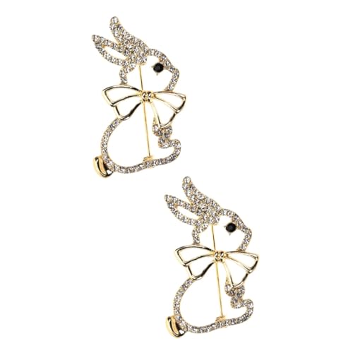 2 Sätze Hasenbrosche Cartoon Anstecknadel Für Kleidung Pin Für Taschen Bekleidung Accessoires Niedliches Kaninchen Design Tragbar Langlebig 2 Stück * 2 von FRCOLOR