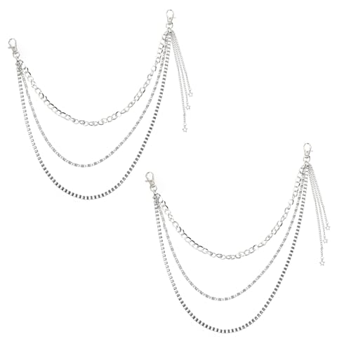 2 Sätze Herren Gürtel Kette Stylische Punk Hose Kette Waist Chain Für Jeans Für Partys Festivals Freizeitaktivitäten 2 Stück * 2 von FRCOLOR