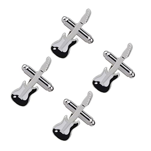 2 Sätze Kreative Gitarren Manschettenknöpfe Für Herren Stilvolle Cufflinks Für Hochzeiten Formelle Anlässe Business Outfits Langlebig Komfortabel Der Anwendung 2 Paare * 2 von FRCOLOR