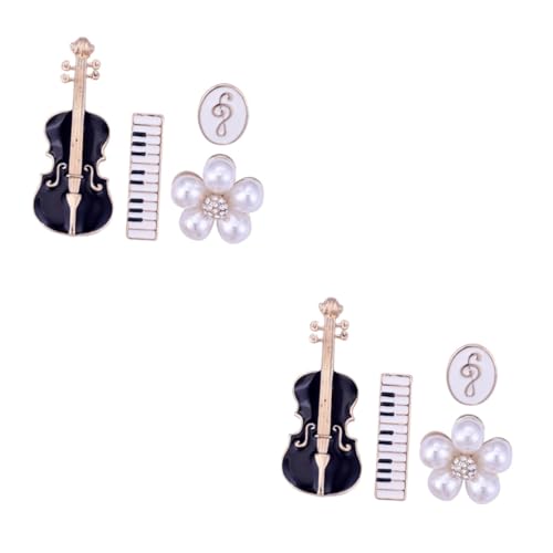 2 Sätze Teiliges Elegant Gestylte Musikinstrument Anstecknadeln Für Frauen Violine Klavier Broschen Für Anlässe Um Persönliche Zu Zeigen Musikliebe Auszudrücken 4 Stück * 2 von FRCOLOR