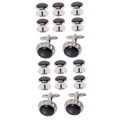 2 Sätze Teiliges Funkelnder Manschettenknöpfe Für Herren Krawattenklammern Hochwertigem Material Für Anzüge Hochzeiten Business Besondere Anlässe 8 Stücke * 2 von FRCOLOR