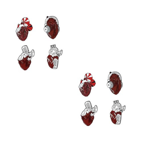 2 Sätze Teiliges Herzform Brosche Lustige Cartoon Anstecker Für Schule Anlässe Dekorative Brustpins Für Kleidung Taschen Hüte 4 Stück * 2 von FRCOLOR