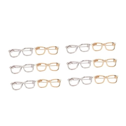 2 Sätze Teiliges Kreative Metallbroschen Brillenform Für Damen Anstecknadeln Modisches Accessoire Für Kleidung Schals Taschen Langlebig Leicht Perfektes 6 Stück * 2 von FRCOLOR
