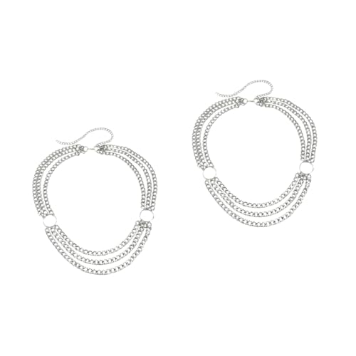 2 Stck. Multilayered Taillenkette für Frauen Rundkette für Strandpartys Freizeitaktivitäten Langlebig Glänzendes Design Perfektes für Freundinnen von FRCOLOR