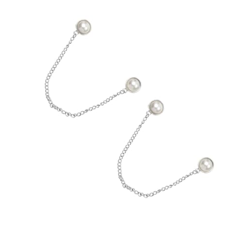 2 Stck. Perlen Brosche für Damen Modischer Clip mit Kette für Shirts Accessoires für Verschiedene Anlässe für Partys Besondere Veranstaltungen von FRCOLOR