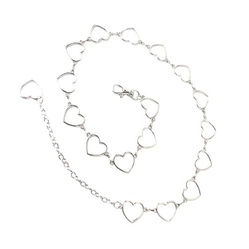 2 Stck. Punk Bauchkette für Damen Hohl Herz Taillenkette Silber Modisches Accessoire für Partys Festivals Vielseitig Kombinierbar mit Verschiedenen Outfits von FRCOLOR