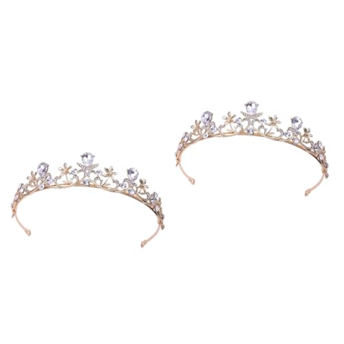 2 Stk Strass-krone Braut-tiara-stirnband Strass-prinzessin Tiara Brautkrone Tiara Luxus Tiara Für Frauen Hochzeitskrone Braut Tiara Aus Strass Hochzeit Für Die Braut Haarschmuck FRCOLOR von FRCOLOR