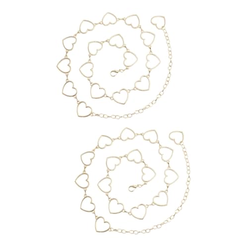 2 Stück Damen Herz Kette Dekorative Hüftkette Modischer Metallgürtel für Partykleider Hochzeitskleider Strandmode von FRCOLOR