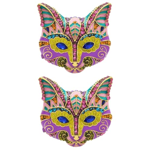 2 Stück Emaillierte Katzenbrosche für Damen Tierische Anstecknadel Modisches Accessoire für Jacken Taschen Hüte Einfach Anzubringen Detailverliebt Gestaltet von FRCOLOR