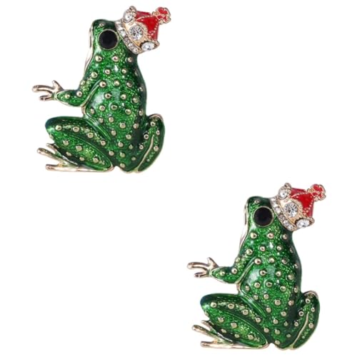 2 Stück Frosch Brosche Legierung Dekorative Emaille Tier Pin für Kleidung Schals Hüte Einzigartiges Accessoire von FRCOLOR