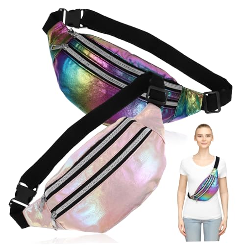2 Stück Glänzende Umhängetaschen Bauchtaschen für Damen Farbige Schultertasche für Reisen Freizeitaktivitäten 2 Stück Glänzende Umhängetaschen Bauchtaschen für Damen Farbige Schultertasche für Reisen Freizeitaktivitäten von FRCOLOR