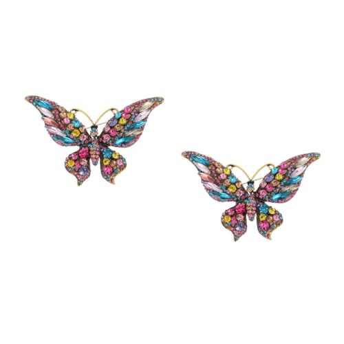 2 Stück Hochwertige Rhinestone Schmetterlingsbrosche Corsage für Kleidung Modisches Accessoire Tragbar Langlebig für Besondere Anlässe Tägliche Outfits von FRCOLOR