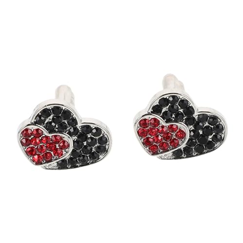 2 Stück Ich Liebe Diamant-manschettenknöpfe Smoking-manschettenknöpfe Für Damen Manschettenknöpfe Aus Metall Herzmodellierende Hemdmanschettenknöpfe Anzugknöpfe Strasssteine von FRCOLOR