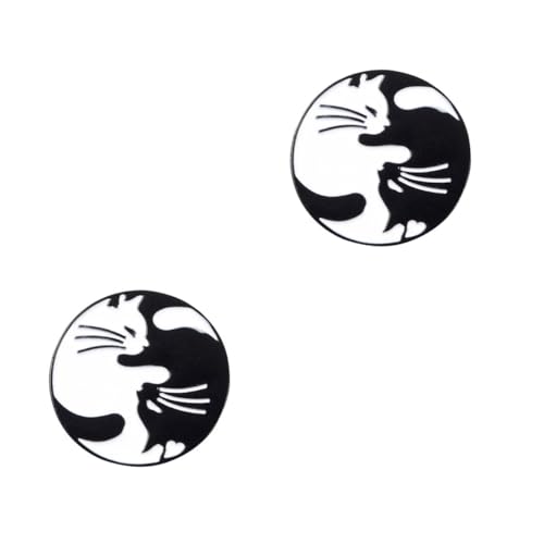 2 Stück Kreative Katzenbrosche Lustige Tierbrosche Legierung für Jeans Taschen Kleidung Leicht Langlebig Einzigartiges Design Dekoration von FRCOLOR
