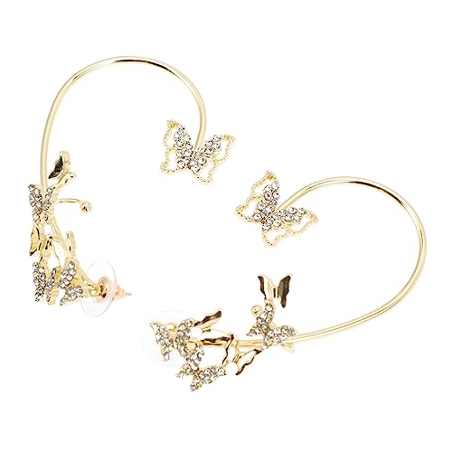 FRCOLOR 2stücke Manschetten-ohrringe Mit Strasssteinen Schmetterlings-ohrringe Für Damen Ohrschmuck Modisch Und Für Verschiedene Anlässe Und von FRCOLOR