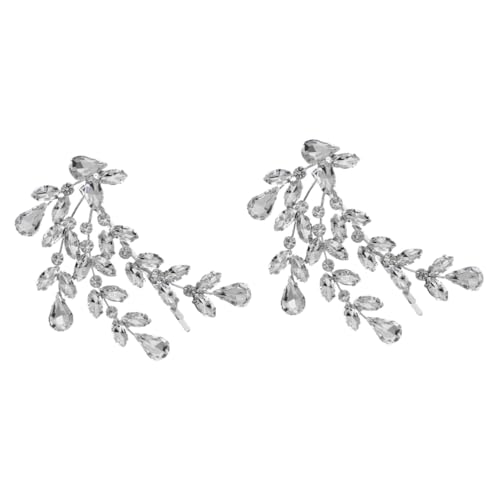 2 Stück Strass Haarspange Haarnadel Strass Haarnadeln Haarspangen Strass Haar Accessoires Diamant Haarspangen Haar Accessoires Für Mädchen Kristall Haarspange Silber FRCOLOR von FRCOLOR