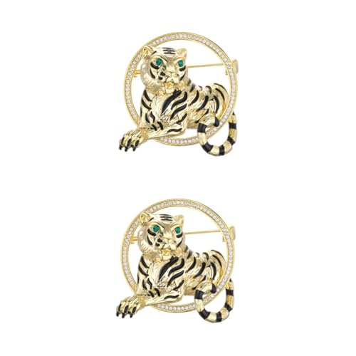 2 Stück Tiger Brosche Kreative Anstecknadel für Kleidung Schals Hüte für Partys Modisches Accessoire für Frauen 2 Stück Tiger Brosche Kreative Anstecknadel für Kleidung Schals Hüte für Partys Modisches Accessoire für Frauen von FRCOLOR