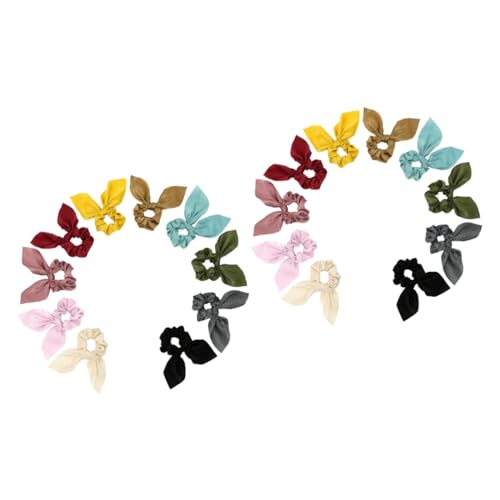 FRCOLOR 20stücke Satin Haargummis Mit Schleife Elastische Haarbänder Für Und Mädchen Kreative Haarschmuck-accessoires Zufälligen Farben Für Pferdeschwanz Und Alltagslooks von FRCOLOR