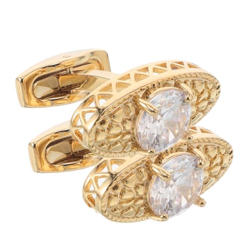 FRCOLOR 2stücke Herren Manschettenknöpfe Aus Metall Mit Zirkonia Für Formelle Anlässe Hemd-accessoires Im Französischen Stil Funkelnder Kleidungsschmuck Für Männer von FRCOLOR